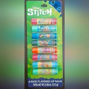 Disney Stitch 8-Pack Flavored Lip Balm Set Brand New